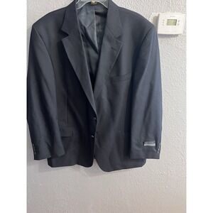 Hardwick Clothes Mens Navy Blue Wool Two Button Classic‎ Blazer Jacket Size 48R